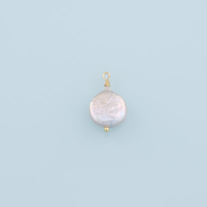 18K Gold Filled Pearl Pendant,Dainty Pearl Charm Bracelet Necklace for DIY Jewelry Making Supply