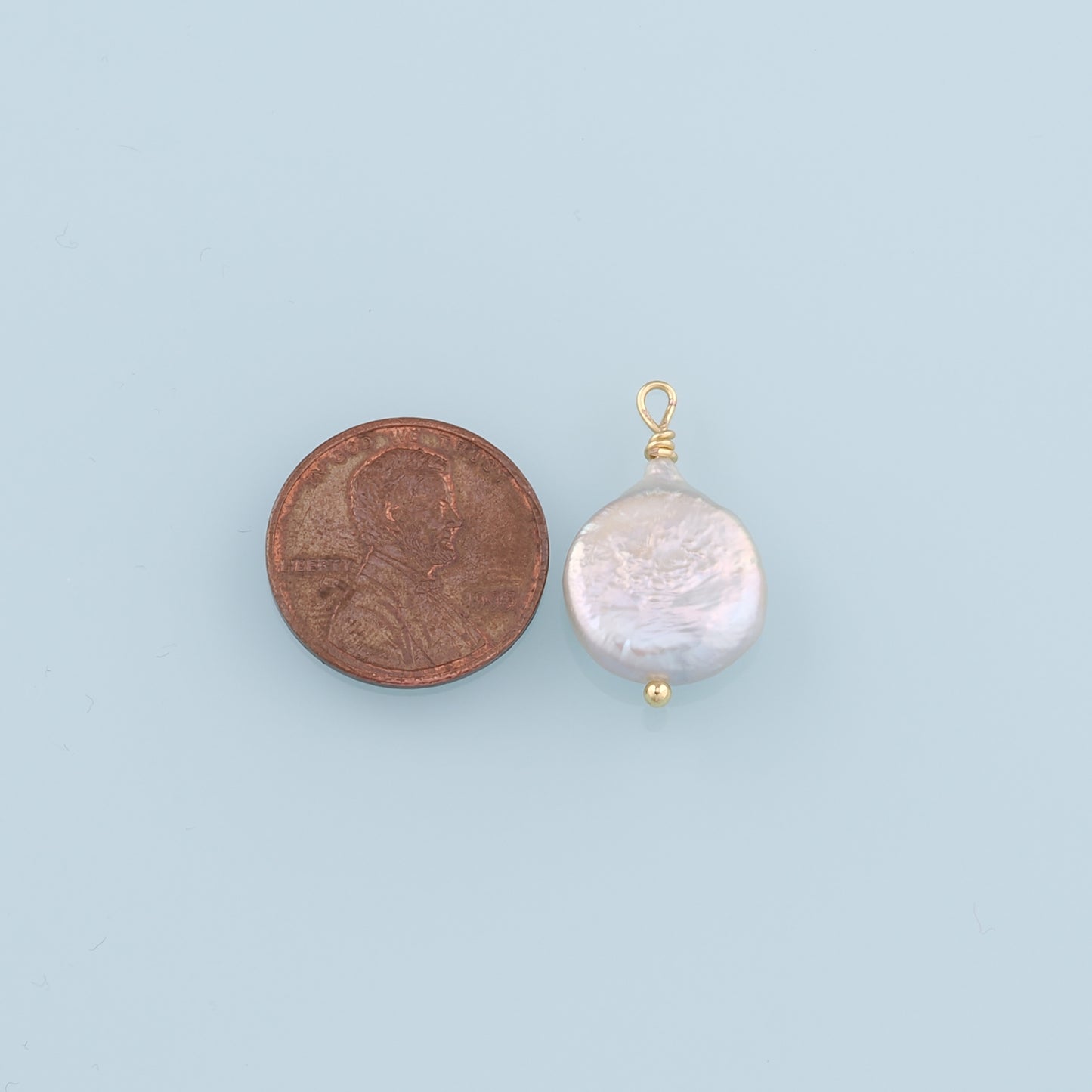 18K Gold Filled Pearl Pendant,Dainty Pearl Charm Bracelet Necklace for DIY Jewelry Making Supply
