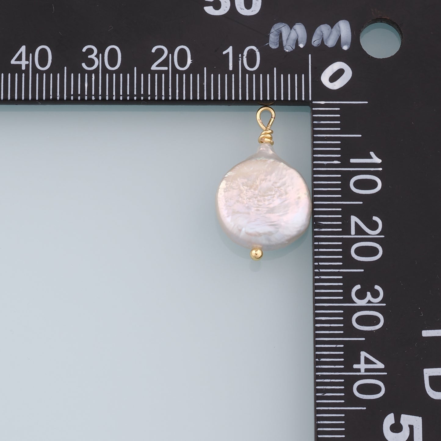 18K Gold Filled Pearl Pendant,Dainty Pearl Charm Bracelet Necklace for DIY Jewelry Making Supply