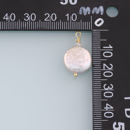 18K Gold Filled Pearl Pendant,Dainty Pearl Charm Bracelet Necklace for DIY Jewelry Making Supply
