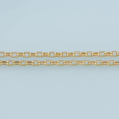 Gold Box Chain,18K Gold Filled Box paper clip Chain for Necklace Bracelet DIY Jewelry Making Supply