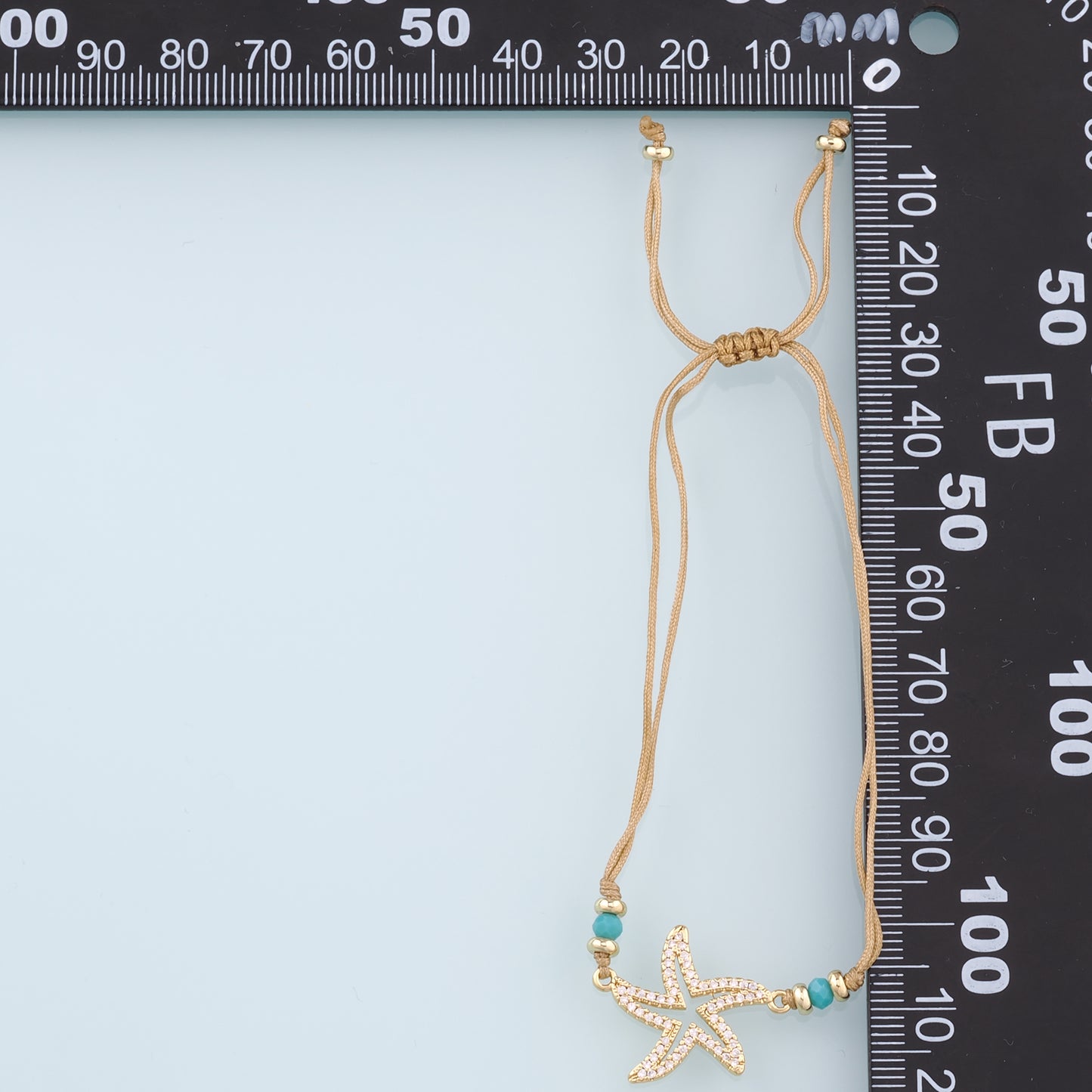 Gold Adjustable Braided Rope,18K Gold Filled CZ Starfish Bracelet,Finished Bracelets,Bracelets for Jewelry Making