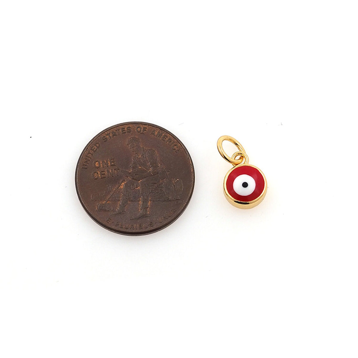 18K Gold Filled Evil Eye Charm Pendant for Jewelry Making