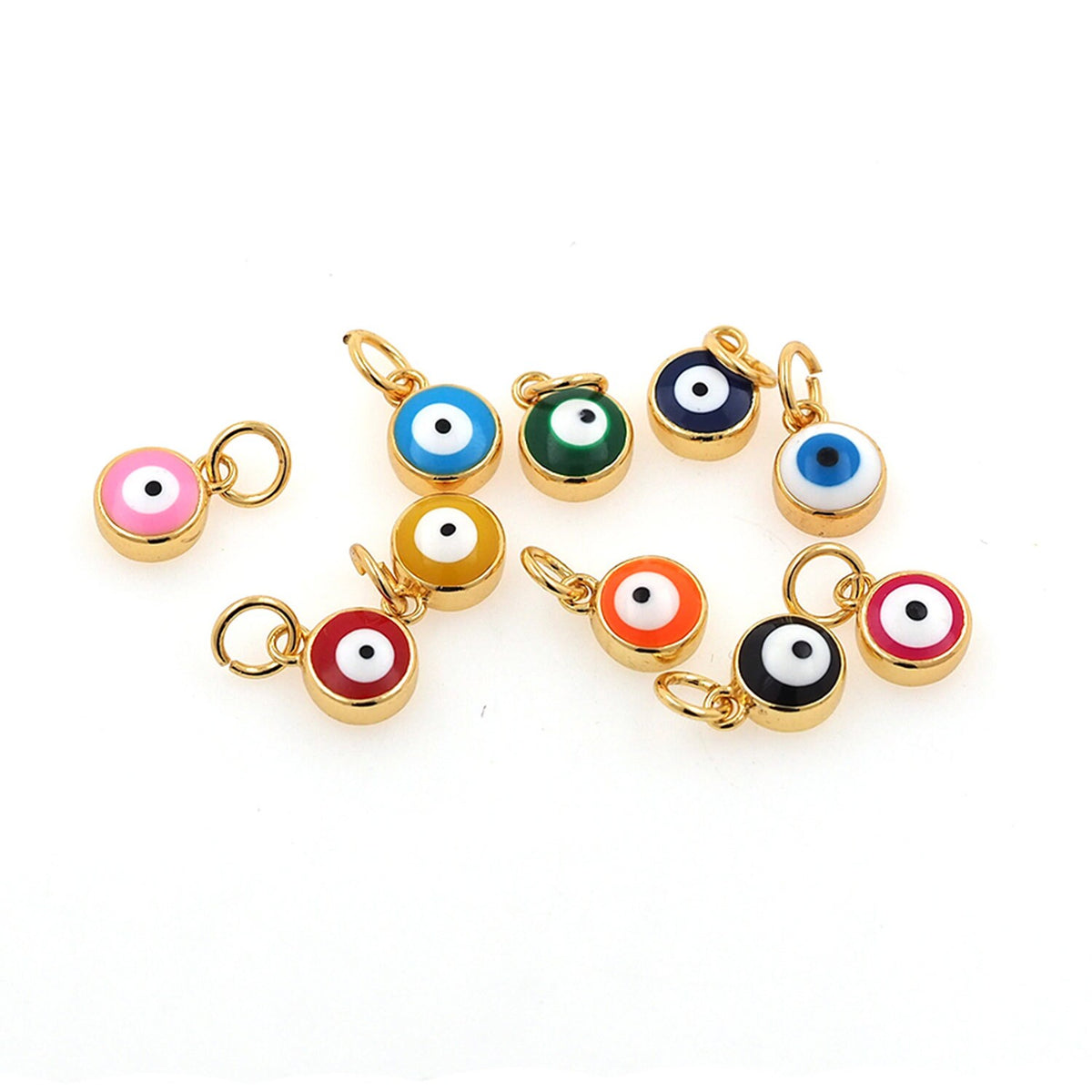 18K Gold Filled Evil Eye Charm Pendant for Jewelry Making