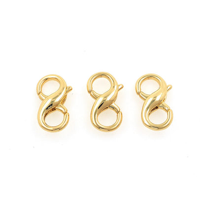 18K Gold Filled 18mm Double Opening Infinity Silver Figure 8 interchangeable Enhancer Clasps for Jewelry Making