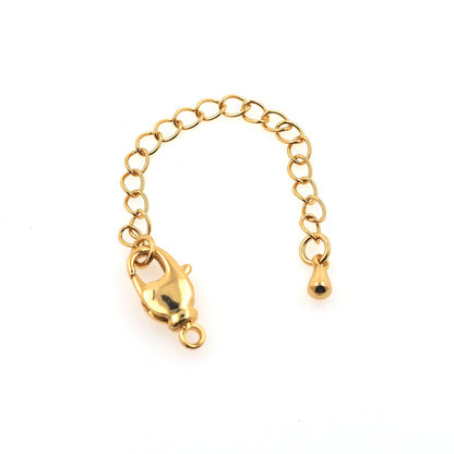 18K Gold Filled Chain Extender for Necklace Bracelet Supply Component Findings Extenders Lobster Claw Clasps with Gold Extender Chain