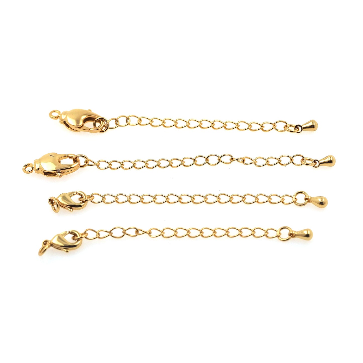 18K Gold Filled Chain Extender for Necklace Bracelet Supply Component Findings Extenders Lobster Claw Clasps with Gold Extender Chain