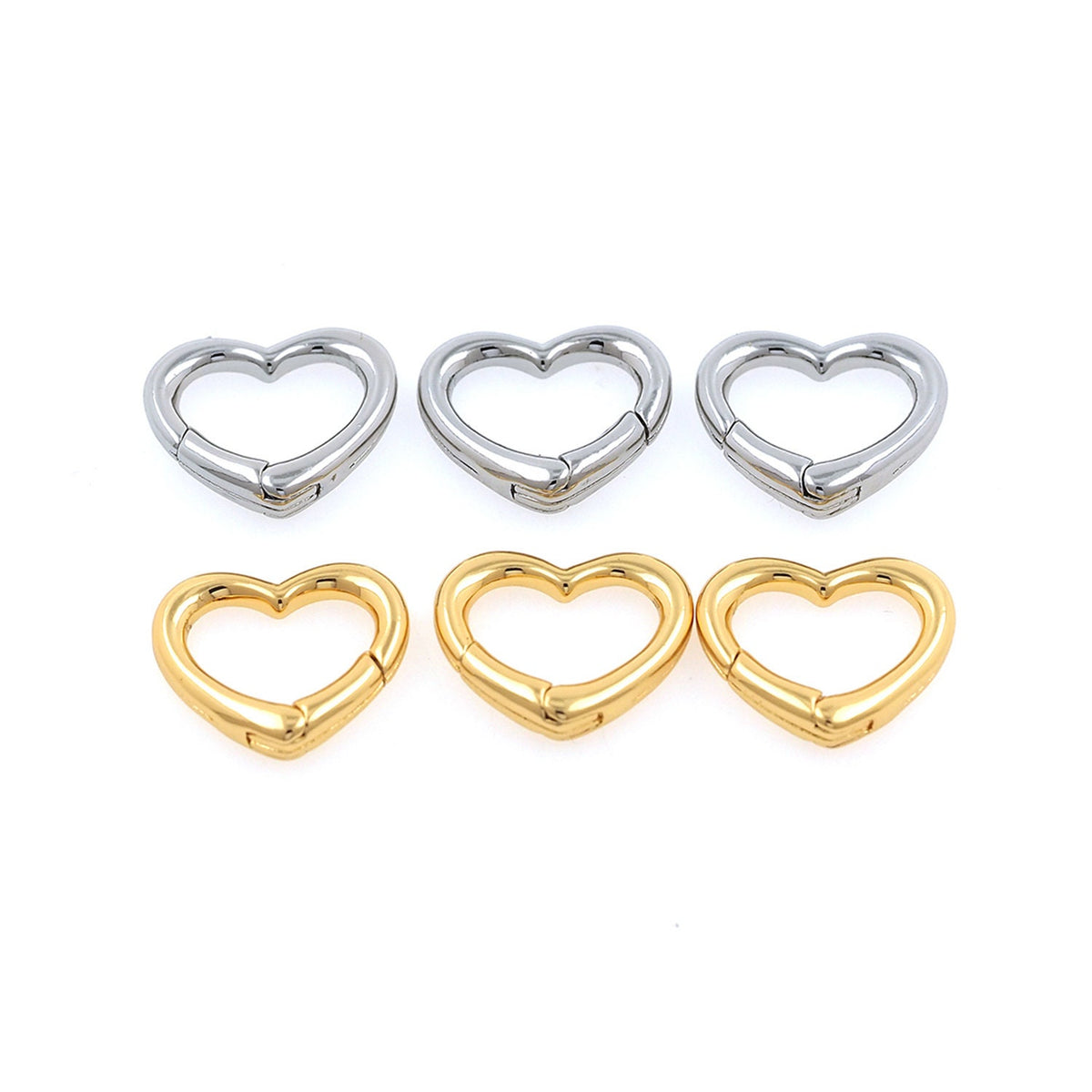 18K Gold Filled Heart Clasp 12 mm for Jewelry Making