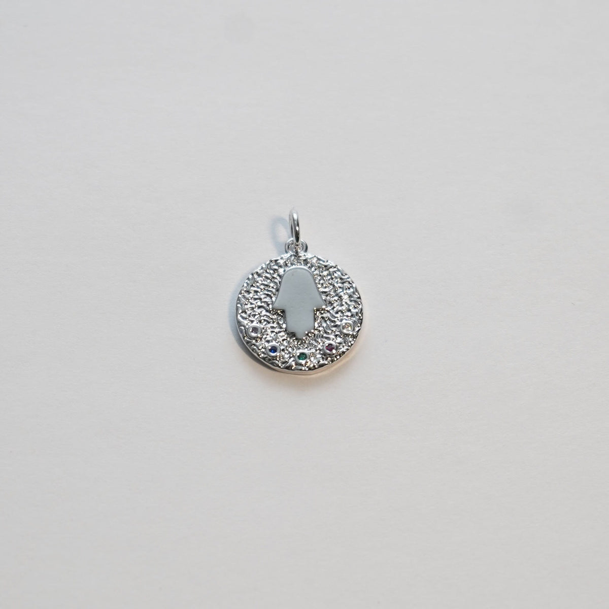 18K Gold Filled Hamsa CZ Charm Pendant for Jewelry Making
