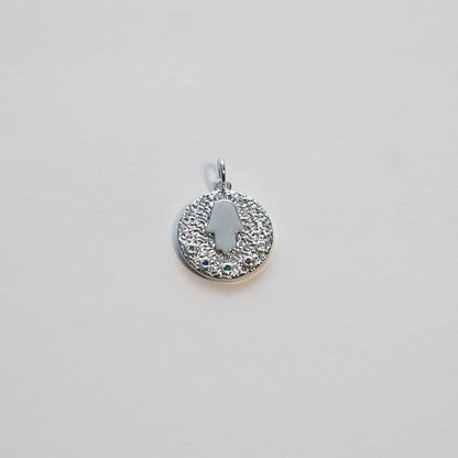 18K Gold Filled Hamsa CZ Charm Pendant for Jewelry Making