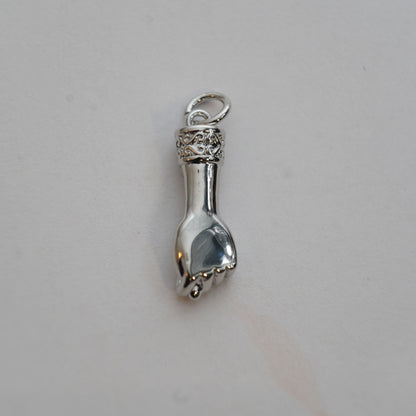 18K Gold Filled Hamsa Hand Pendant,Hand Gesture Charm Necklace for DIY Jewelry Making Supply