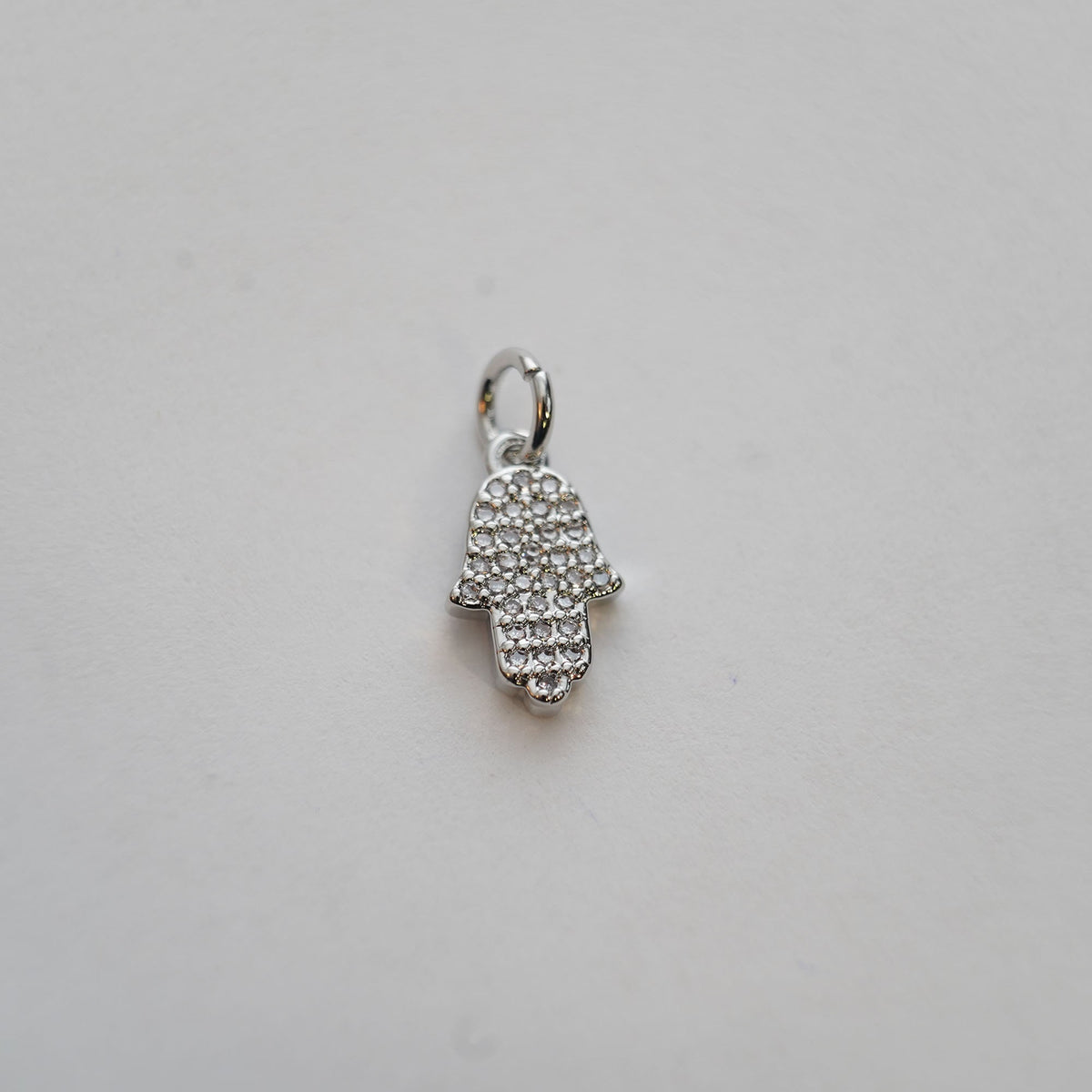 18K Gold Filled Hamsa Pendant,CZ Hand Hamsa Charm Necklace for DIY Jewelry Making Supply