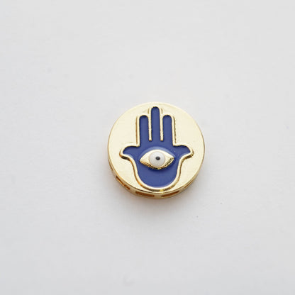18K Gold Filled Hamsa Round Beads for Jewelry Making