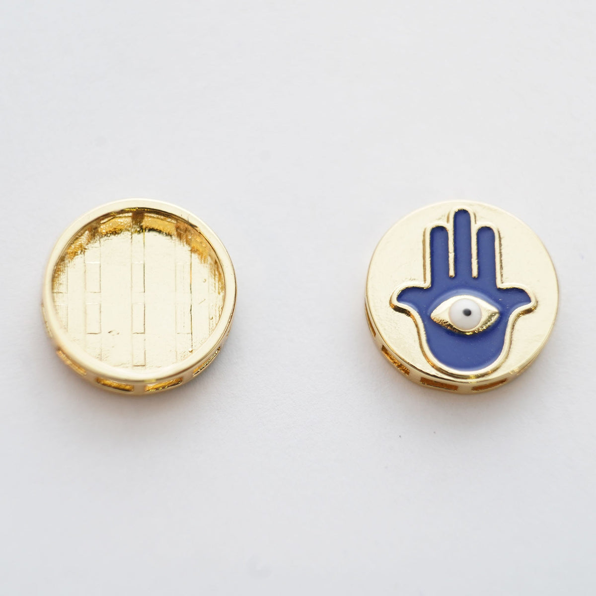 18K Gold Filled Hamsa Round Beads for Jewelry Making