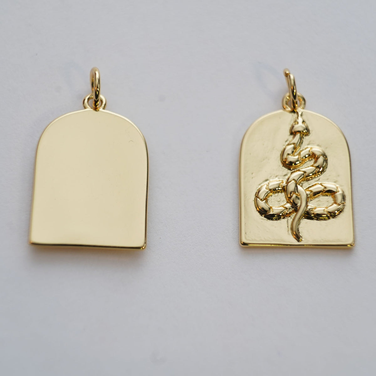 18K Gold Filled Snake Charm Pendant for Jewelry Making