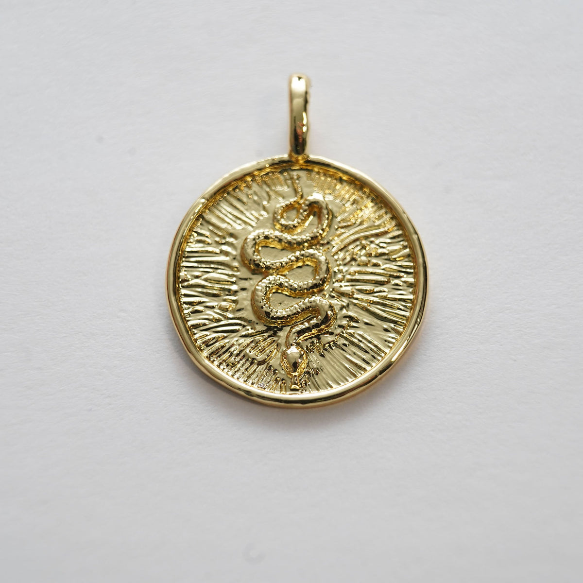 18K Gold Filled Snake Charm Pendant for Jewelry Making