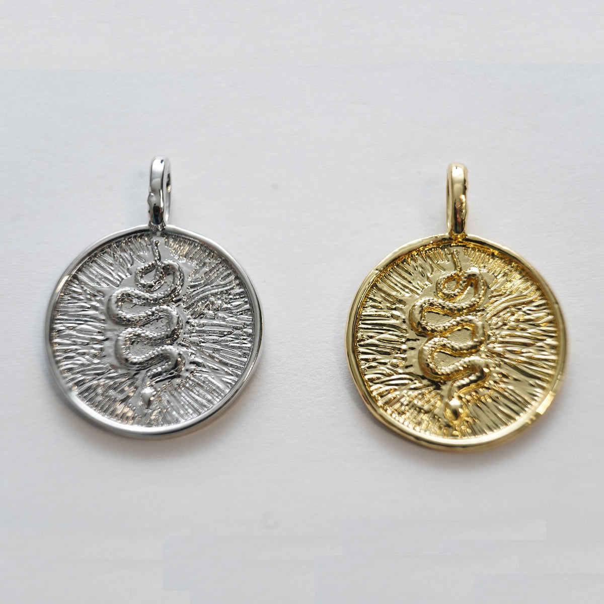 18K Gold Filled Snake Charm Pendant for Jewelry Making