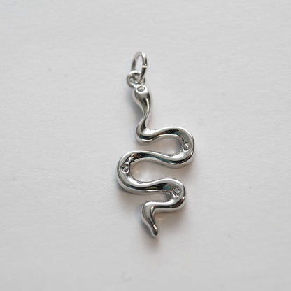 Gold Snake charms,18K Gold Filled Oval Snake Pendant,Silver Snake Charms Bracelet Necklace for DIY Jewelry Making Supply