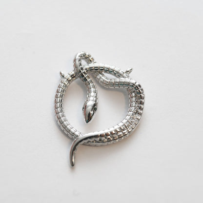 Gold Snake charms,18K Gold Filled CZ Snake Pendant,Silver Snake Charms Bracelet Necklace for DIY Jewelry Making Supply