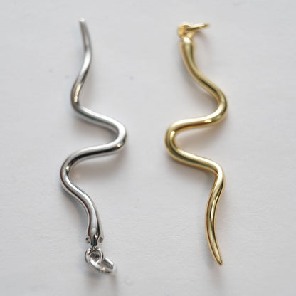 18K Gold Filled Snake Charm Pendant for Jewelry Making