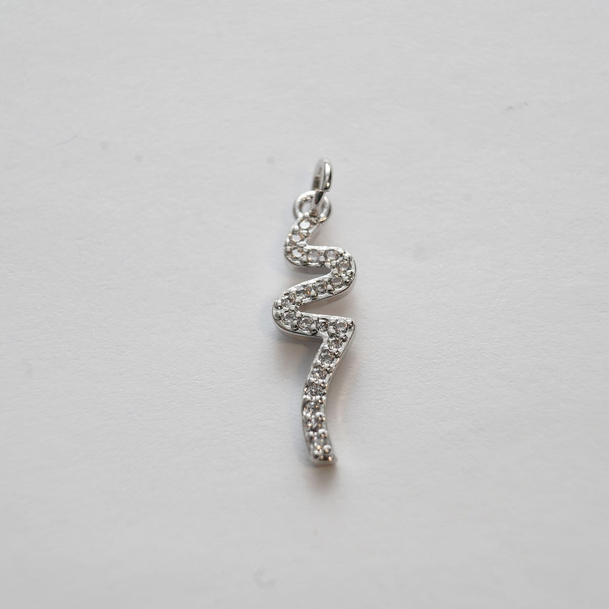 Gold Snake charms,18K Gold Filled CZ Micro Pave Snake Pendant,Silver Snake Charms Bracelet Necklace for DIY Jewelry Making Su