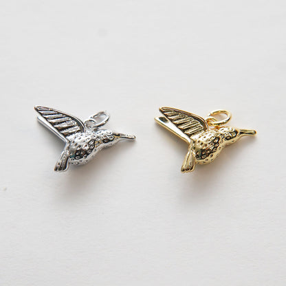 Gold Bird Charms,18K Gold Filled Bird Pendant,Silver Bird Charm Bracelet Necklace for DIY Jewelry Making Supply