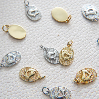 Gold Bird Charms,18K Gold Filled Bird Pendant,Silver Bird Charm Bracelet Necklace for DIY Jewelry Making Supply