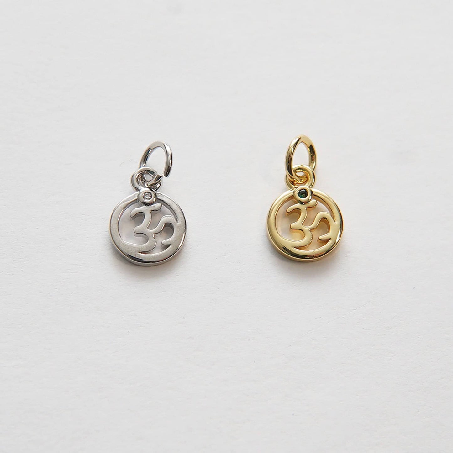 Gold Yoga Charms,18K Gold Filled Om Pendant,Silver Yoga Charm Bracelet Necklace for DIY Jewelry Making Supply