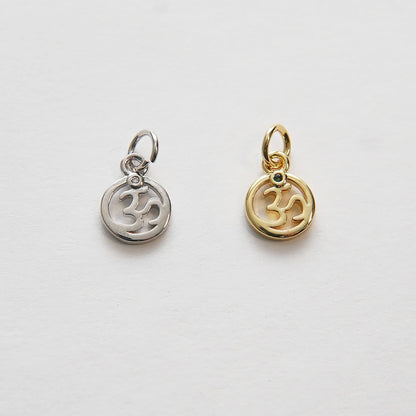 Gold Yoga Charms,18K Gold Filled Om Pendant,Silver Yoga Charm Bracelet Necklace for DIY Jewelry Making Supply
