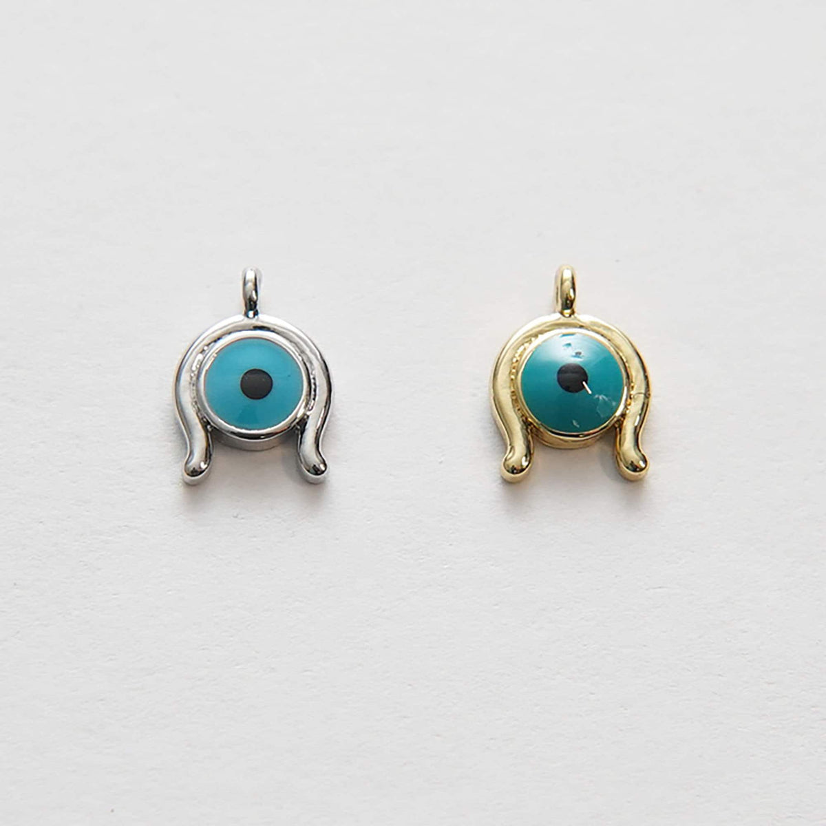 18K Gold Filled Evil Eye Charm Pendant for Jewelry Making