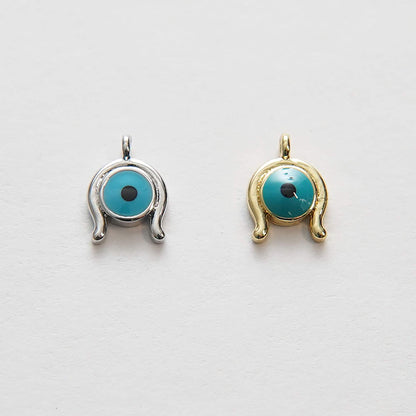 18K Gold Filled Evil Eye Charm Pendant for Jewelry Making