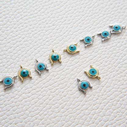 18K Gold Filled Evil Eye Charm Pendant for Jewelry Making