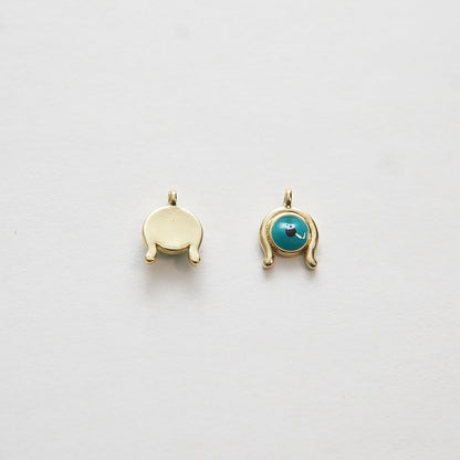 18K Gold Filled Evil Eye Charm Pendant for Jewelry Making