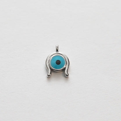 Gold Evil Eye Charms,18K Gold Filled Evil Eye Pendant,Silver Evil eye Charm Bracelet Necklace for DIY Jewelry Making Supply