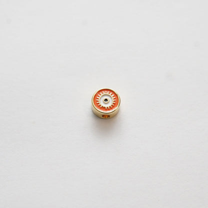 Gold Evil Eye Beads Charms,18K Gold Filled Evil Eye Pendant,Round Enamel Evil eye Charm Bracelet Necklace for DIY Jewelry Mak