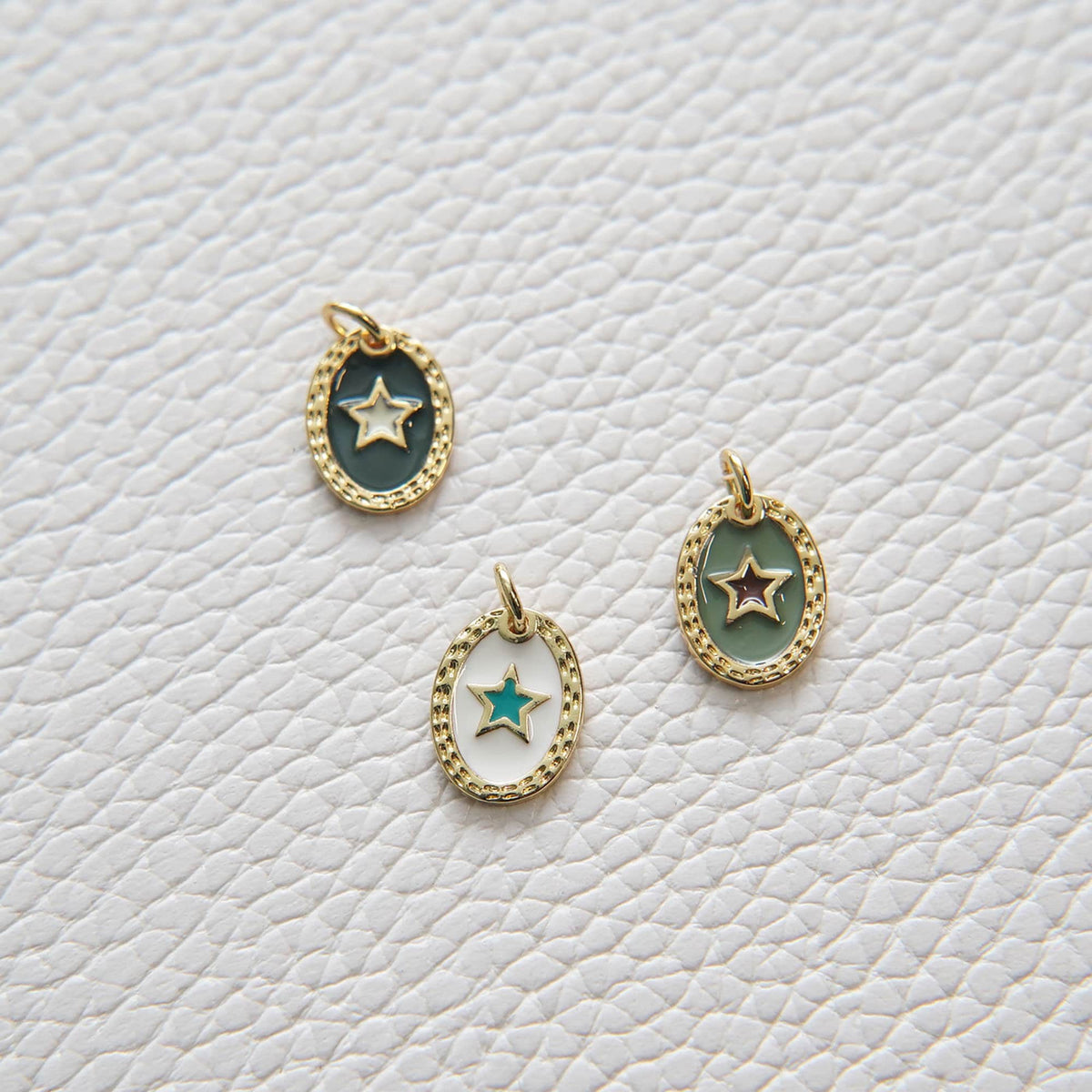 18K Gold Filled Enamel Star Charm Pendant for Jewelry Making