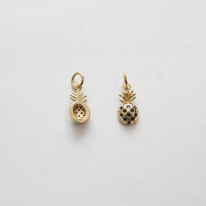 Gold Pineapple Charms,18K Gold Filled Pineapple Pendant,Fruit Charm Bracelet Necklace for DIY Jewelry Making Supply