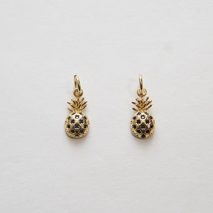 Gold Pineapple Charms,18K Gold Filled Pineapple Pendant,Fruit Charm Bracelet Necklace for DIY Jewelry Making Supply