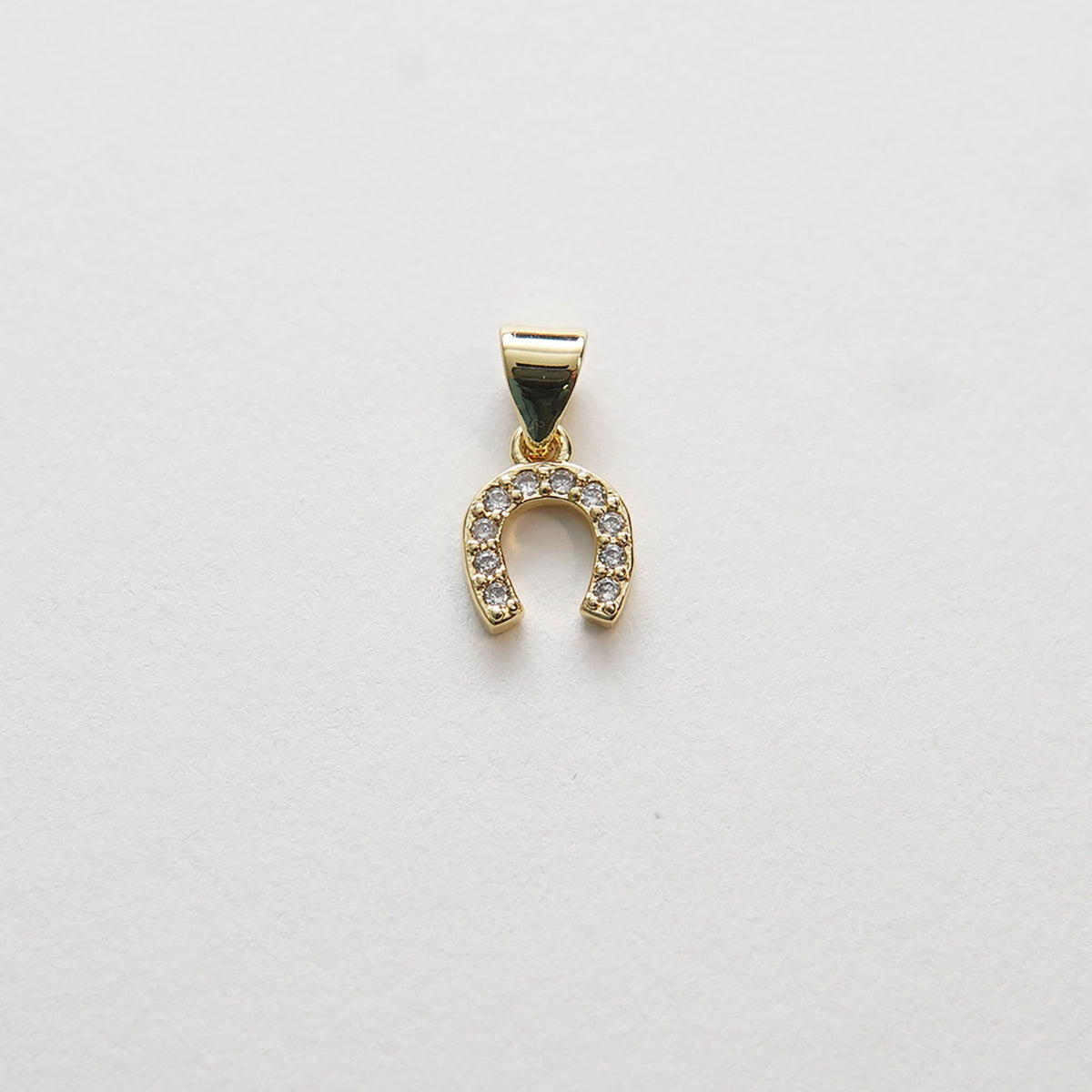 Gold Horseshoe Charms,18K Gold Filled tiny Horseshoe Pendant,Horseshoe Charms Bracelet Necklace for DIY Jewelry Making Supply