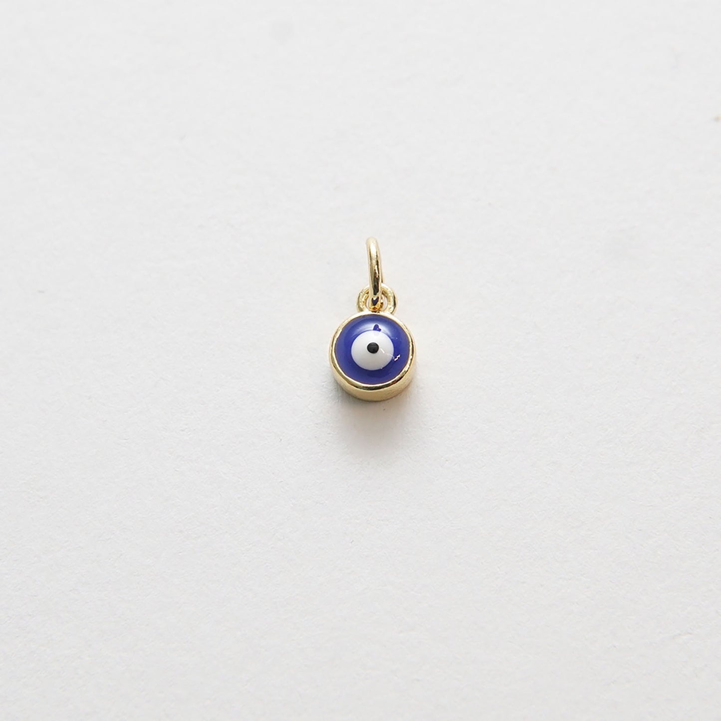 Gold Tiny Blue Evil Eye Charms,18K Gold Filled Evil Eye Pendant,Evil Eye Charm Bracelet Necklace for DIY Jewelry Making Supply