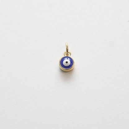 Gold Tiny Blue Evil Eye Charms,18K Gold Filled Evil Eye Pendant,Evil Eye Charm Bracelet Necklace for DIY Jewelry Making Supply