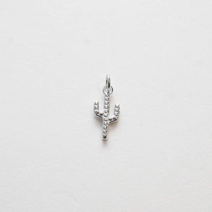 Gold Cactus Charms,18K Gold Filled Cactus Pendant,Silver Desert Charm Bracelet Necklace for DIY Jewelry Making Supply