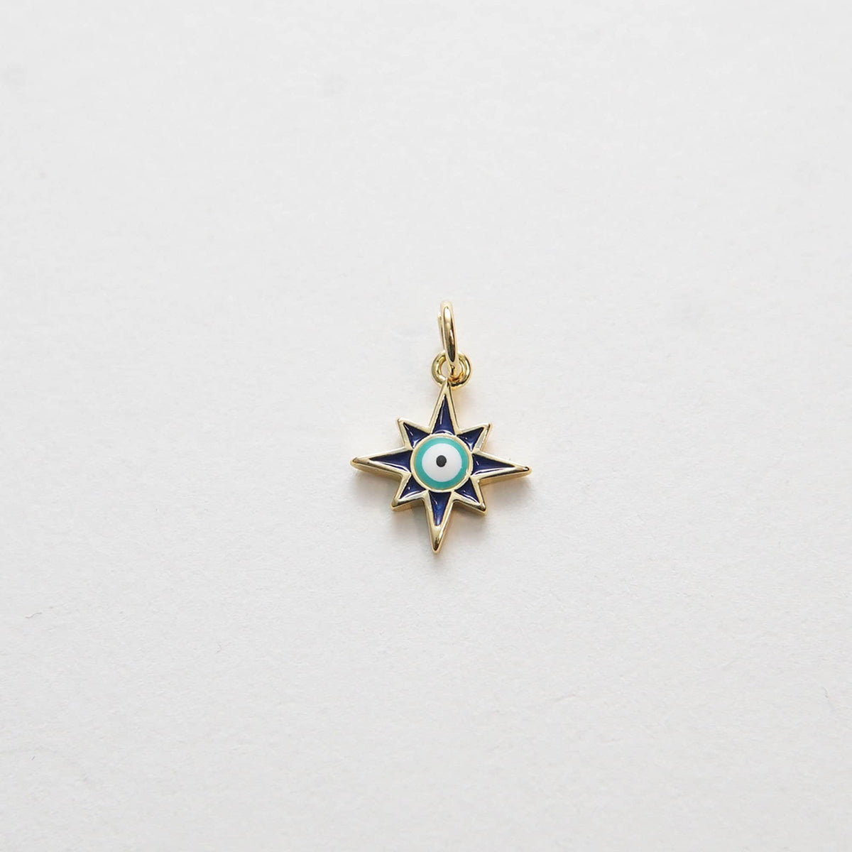 Gold Sun Evil Eye Charms,18K Gold Filled Sun Pendant,Blue Evil Eye Charm Bracelet Necklace for DIY Jewelry Making Supply