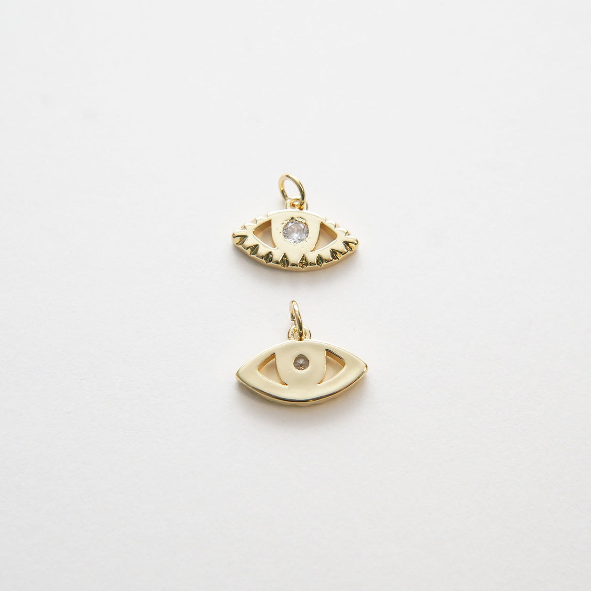 18K Gold Filled Evil Eye Charm Pendant for Jewelry Making