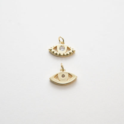 18K Gold Filled Evil Eye Charm Pendant for Jewelry Making