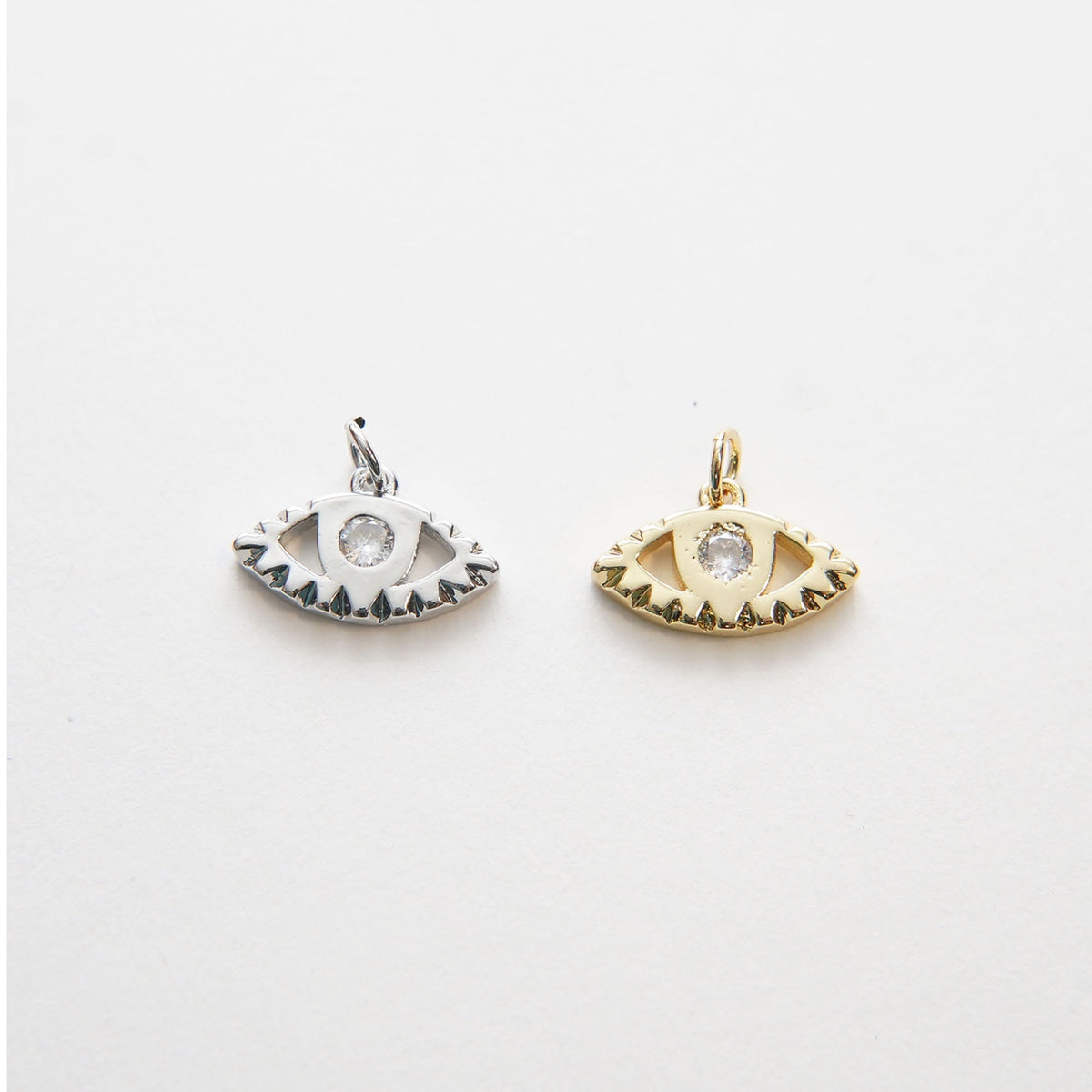 18K Gold Filled Evil Eye Charm Pendant for Jewelry Making