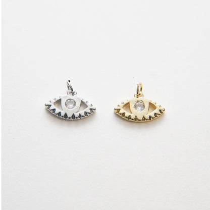 18K Gold Filled Evil Eye Charm Pendant for Jewelry Making
