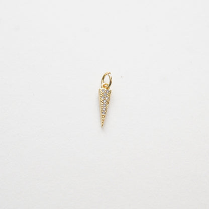 Gold Spike Charms,18K Gold Filled Triangle Pendant,Silver Triangle Charm Bracelet Necklace for DIY Jewelry Making Supply