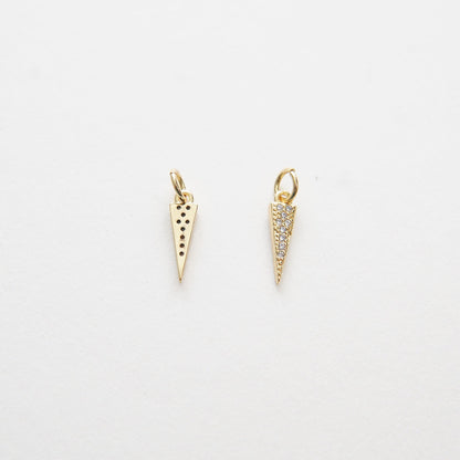 Gold Spike Charms,18K Gold Filled Triangle Pendant,Silver Triangle Charm Bracelet Necklace for DIY Jewelry Making Supply