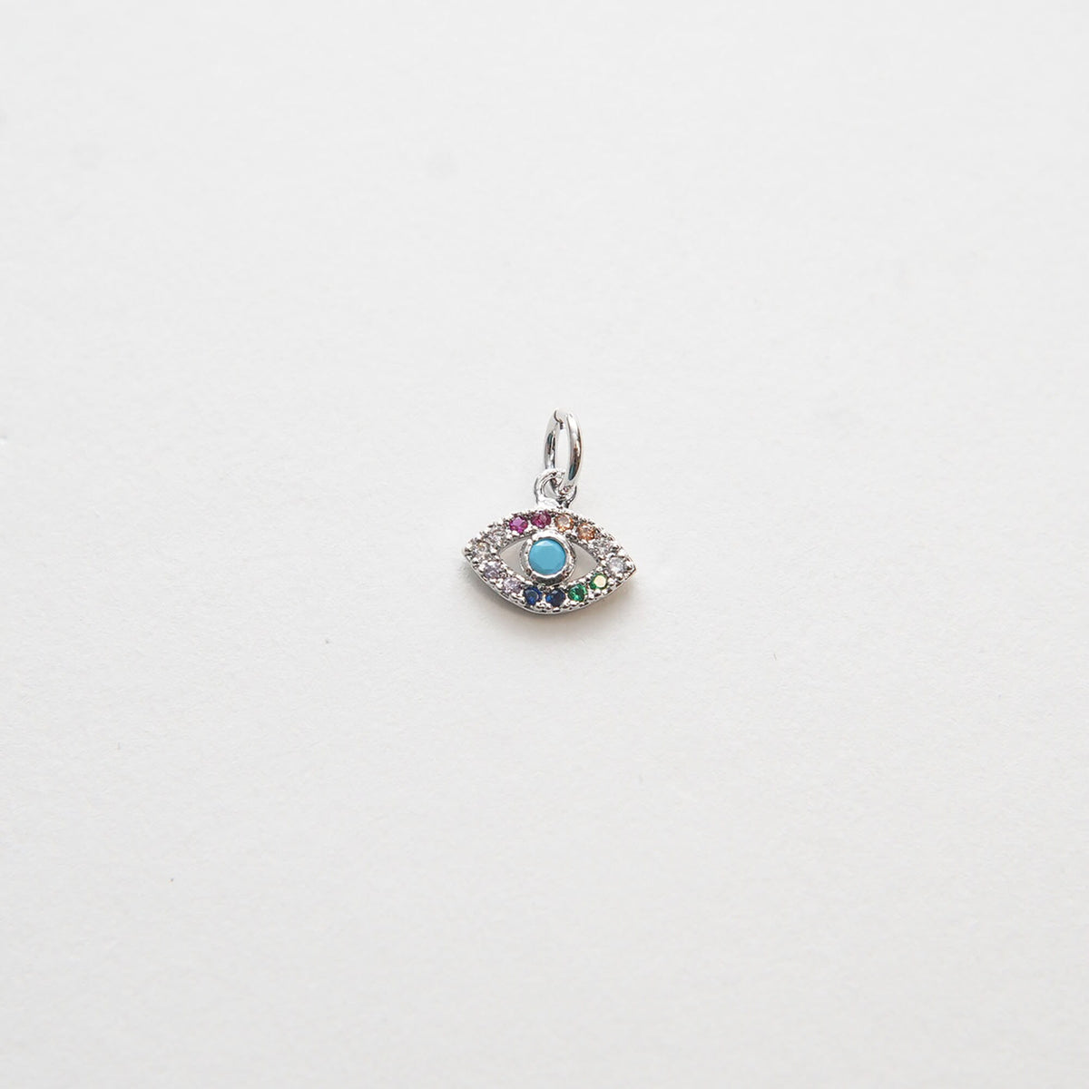 Gold Evil Eye Charms,18K Gold Filled Evil Eye Pendant,CZ micro Pave Silver Evil Eye Charm Bracelet Necklace for DIY Jewelry M